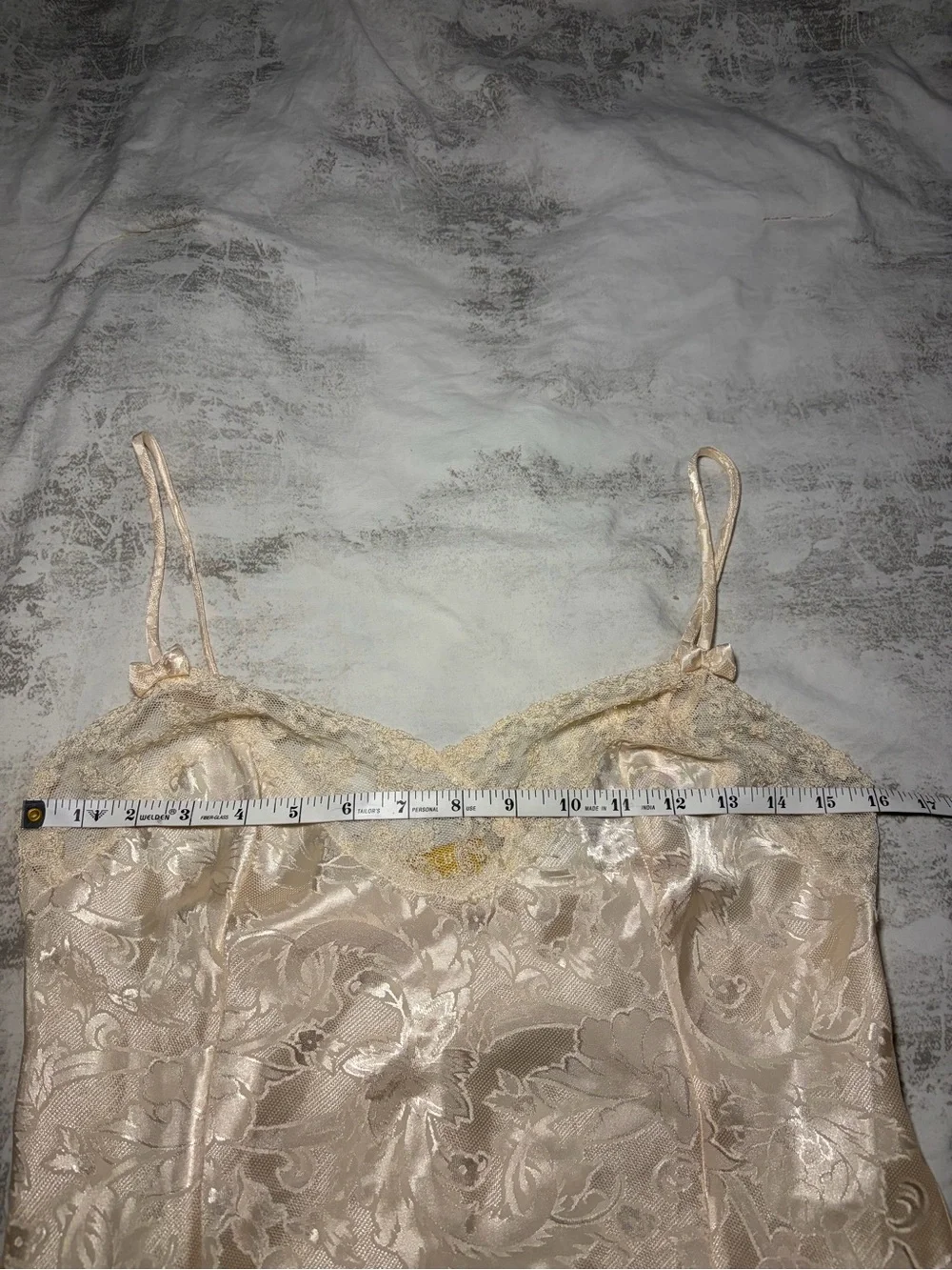 Vintage Victoria’s Secret Ivory Floral Jacquard Cami & Tap Panty Set